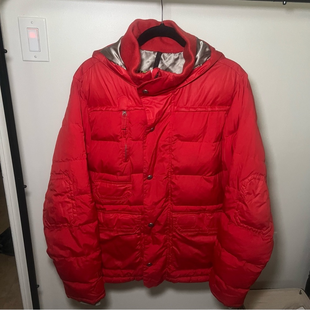 Burton Down Filled Quilted Insulated Hooded Puffer Jacket Women’s XL Red *READ*